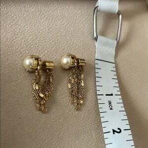Kate Spade Gold and Pearl Chain Earrings